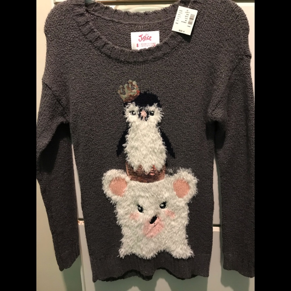 Cute JUSTICE girls sweater